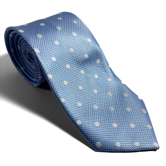 Light Blue Polka Dot Jacquard Tie