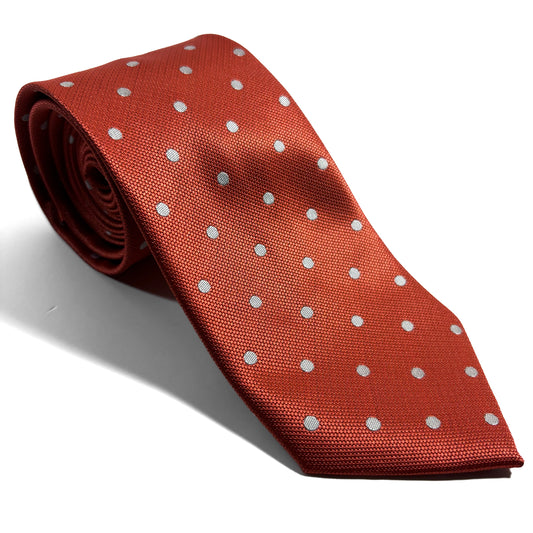 Orange Polka Dot Jacquard Tie