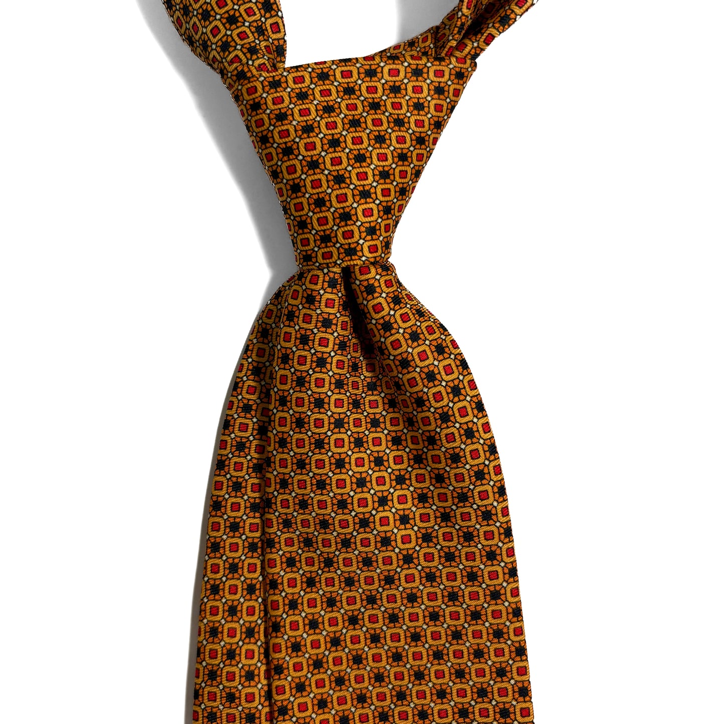 Orange Small Geometric Printed Tie