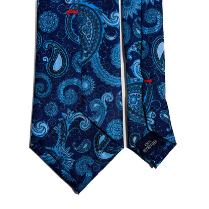 Deep Sea Blue Paisley Printed Tie