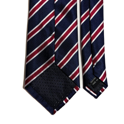 Navy Blue Striped Repp Tie