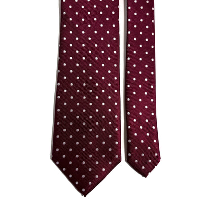 Burgundy Polka Dot Jacquard Tie