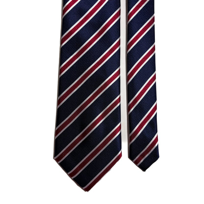 Navy Blue Striped Repp Tie