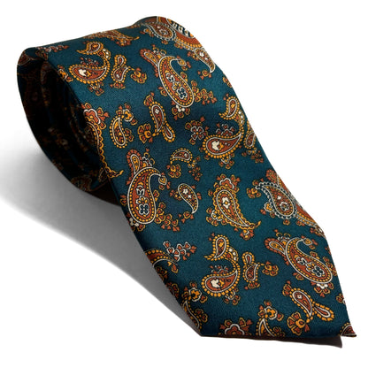 Teal Paisley Printed Tie