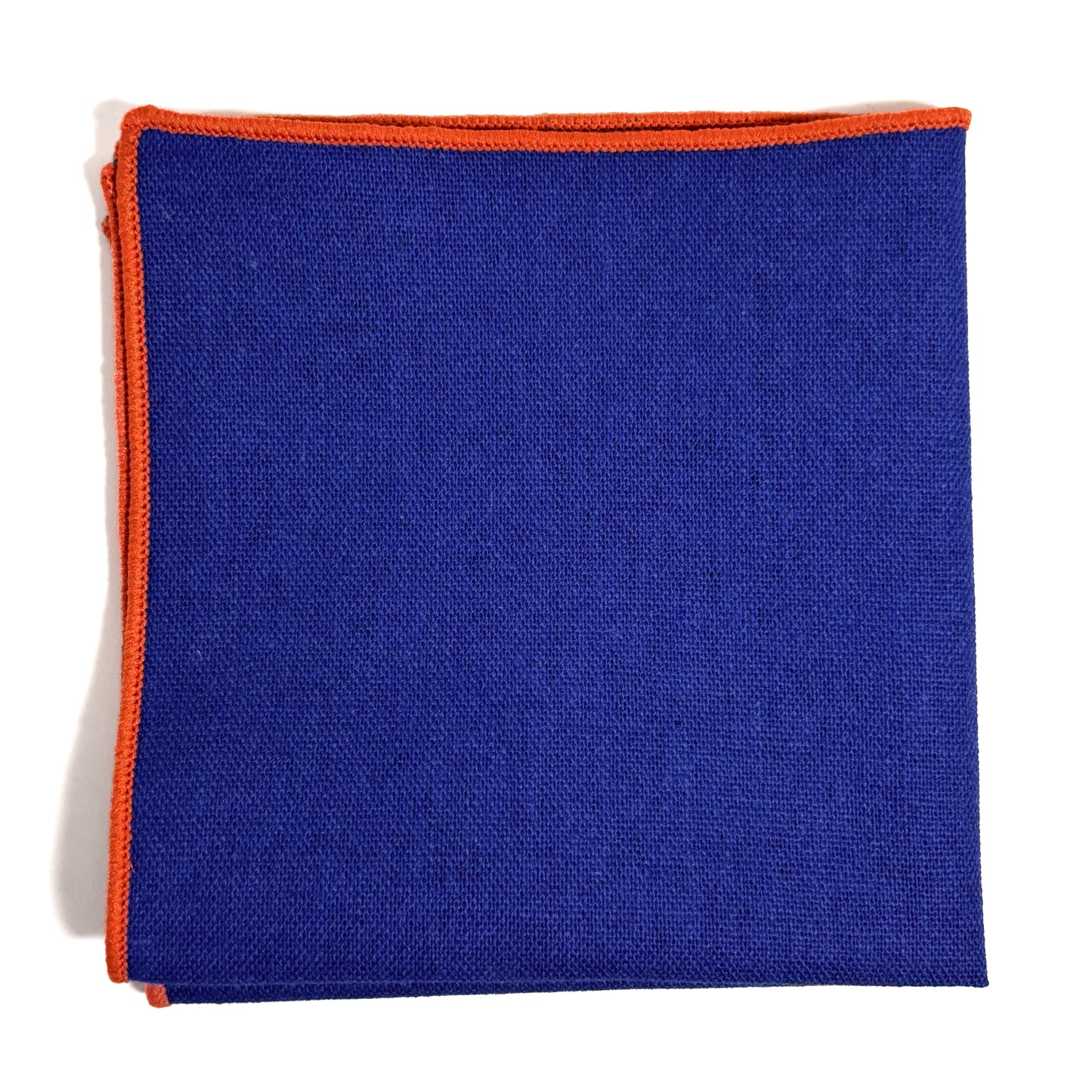 Blue & Orange Linen/Cotton Pocket Square