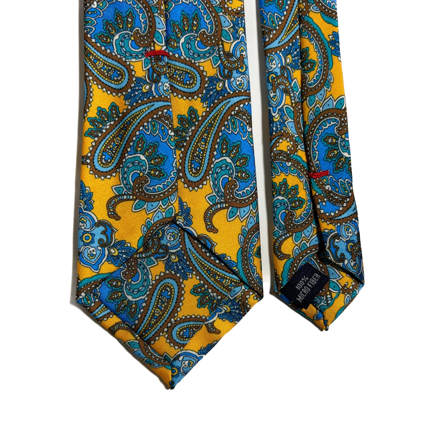 Yellow & Blue Paisley Printed Tie