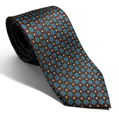 Brown Floral Neats Printed Tie