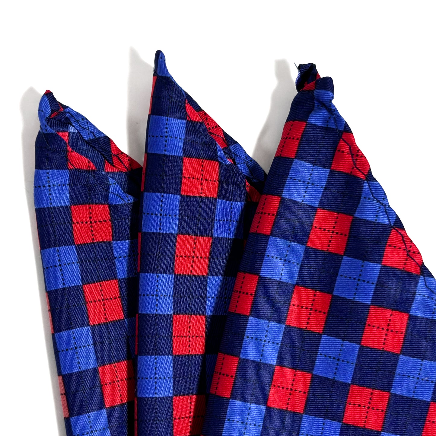 Blue & Red Square Geo Pocket Square