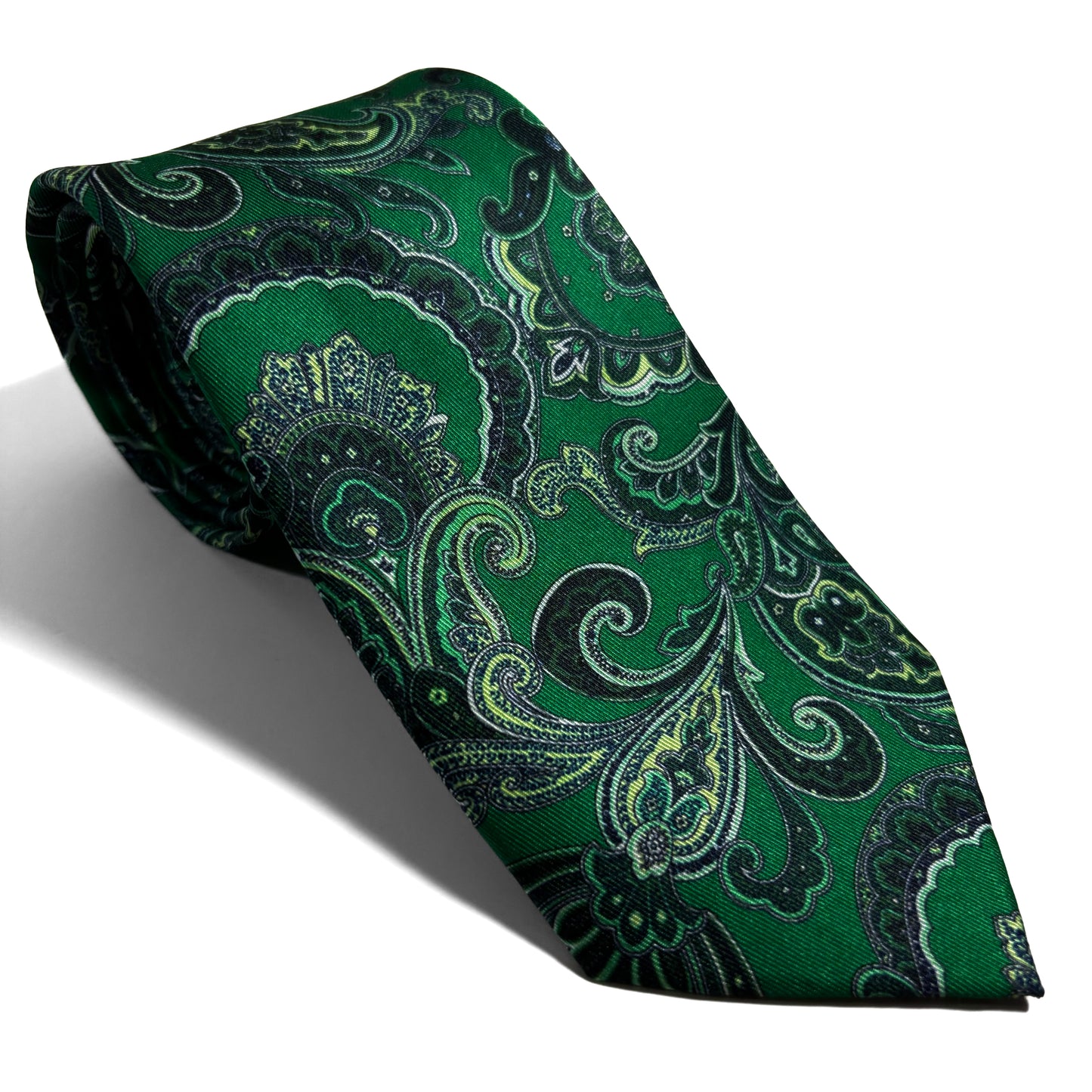 Green Paisley Printed Tie
