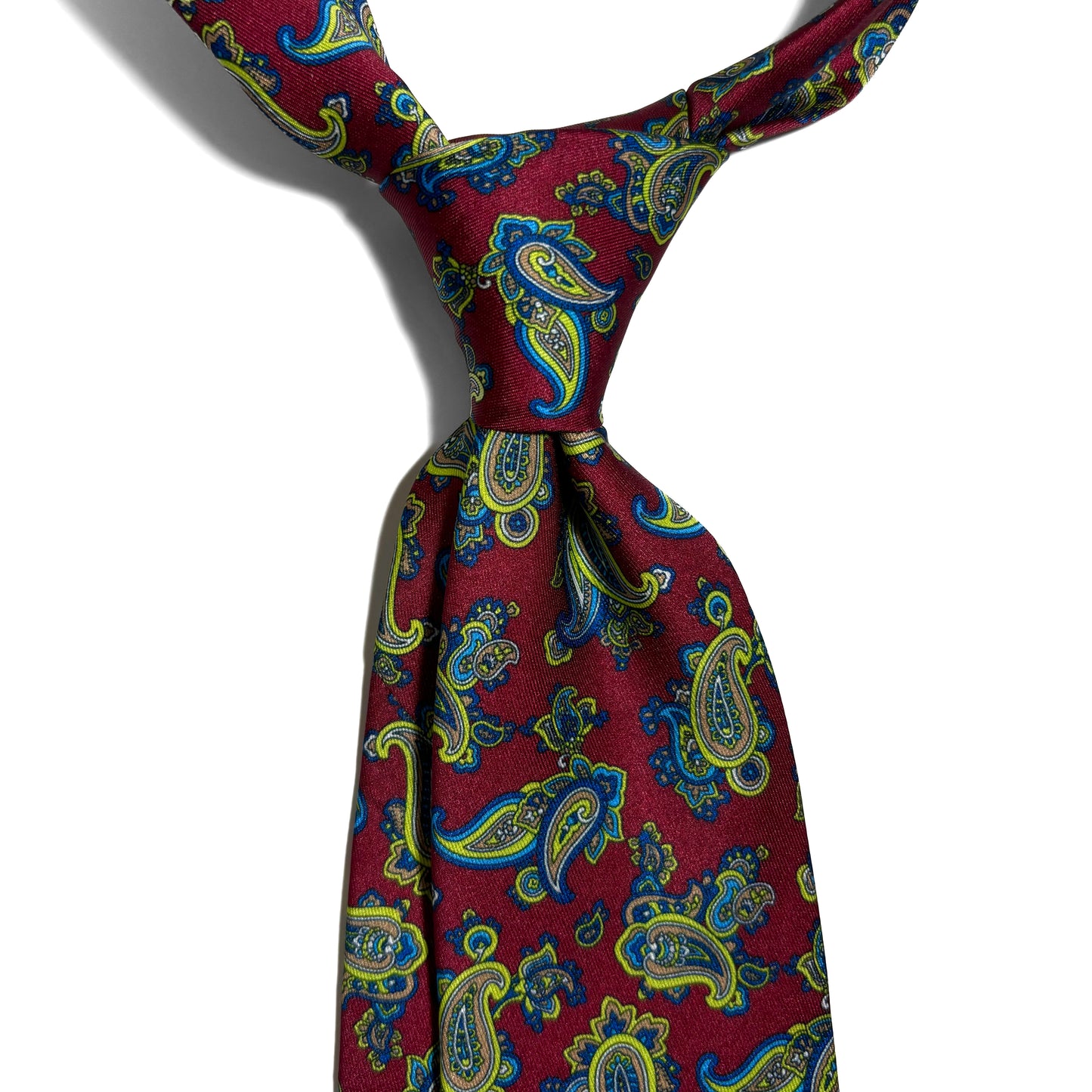 Burgundy & Green Paisley Printed Tie