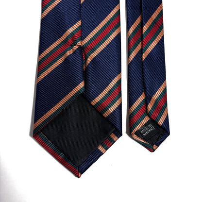 Navy Blue & Gold Striped Repp Tie