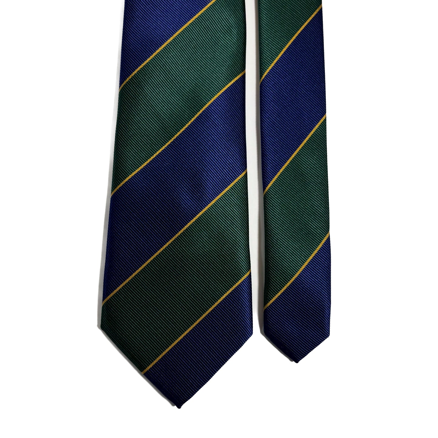 Green & Blue Striped Repp Tie