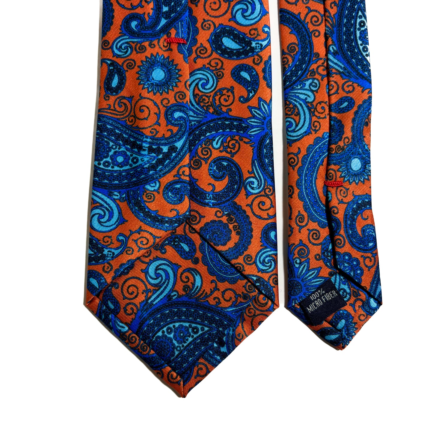 Orange & Blue Paisley Printed Tie