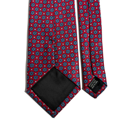Red & Blue Floral Printed Tie