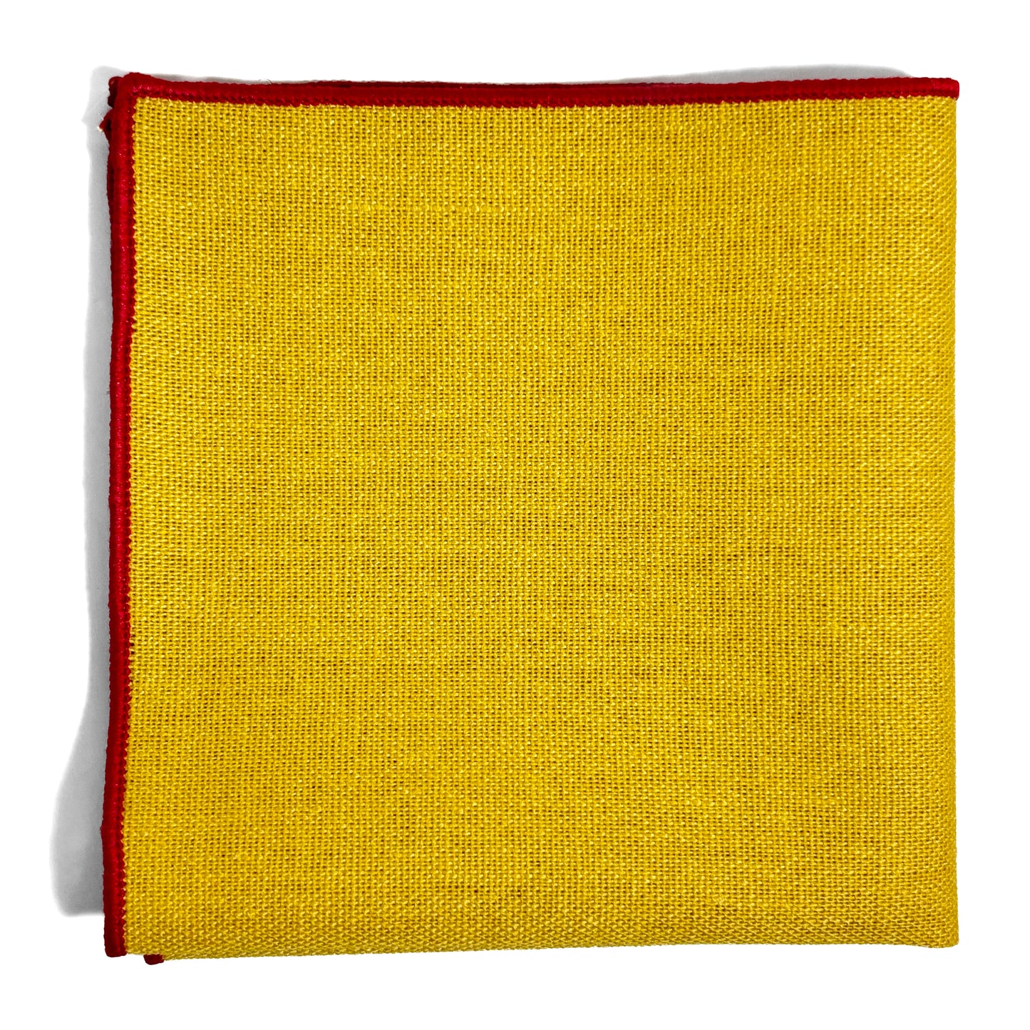 Yellow & Red Linen/Cotton Pocket Square