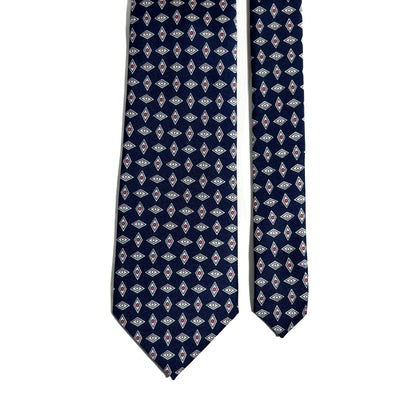 Navy Blue Diamond Printed Tie