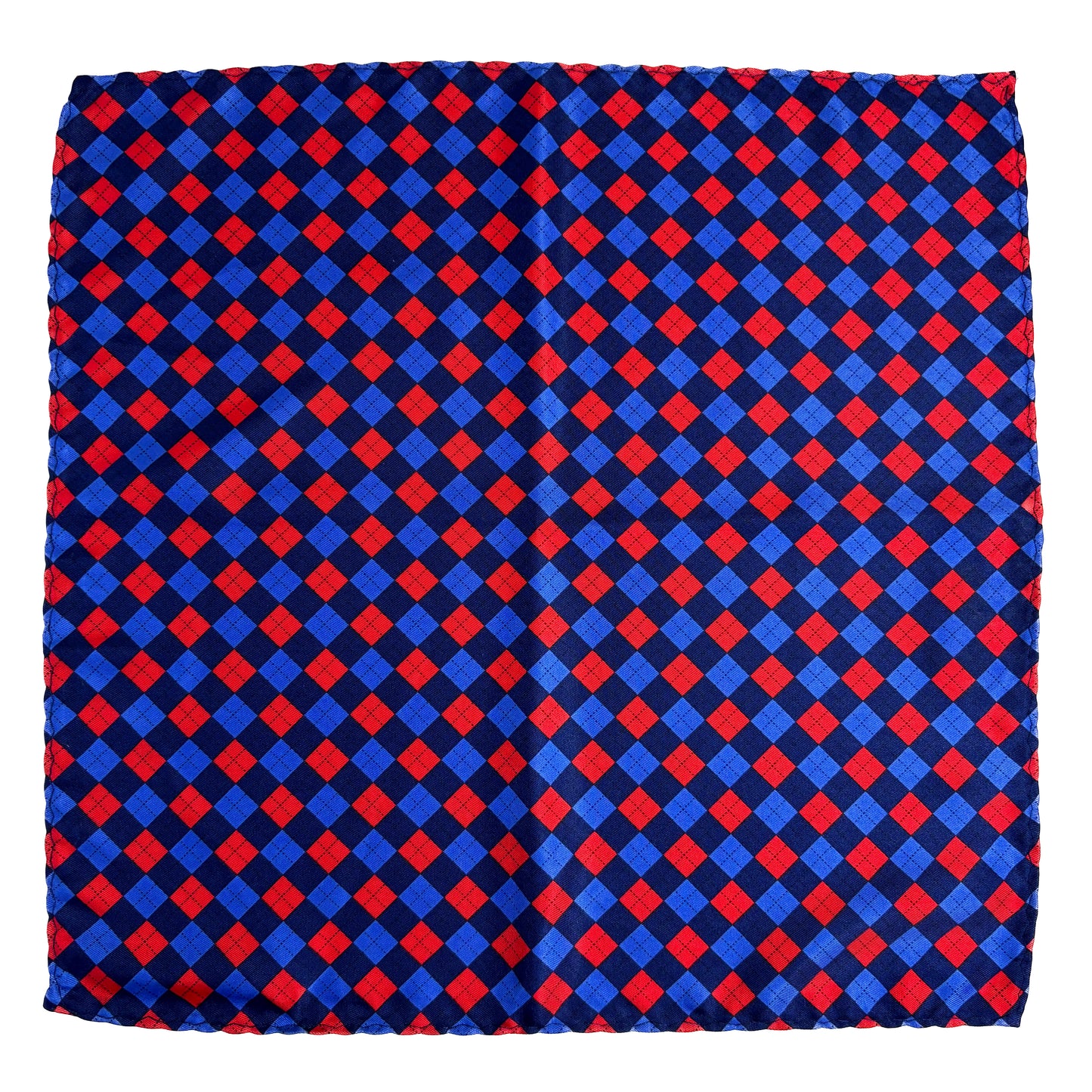 Blue & Red Square Geo Pocket Square