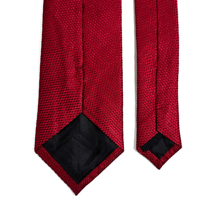 Ruby Red Silk Grenadine Tie - Handmade
