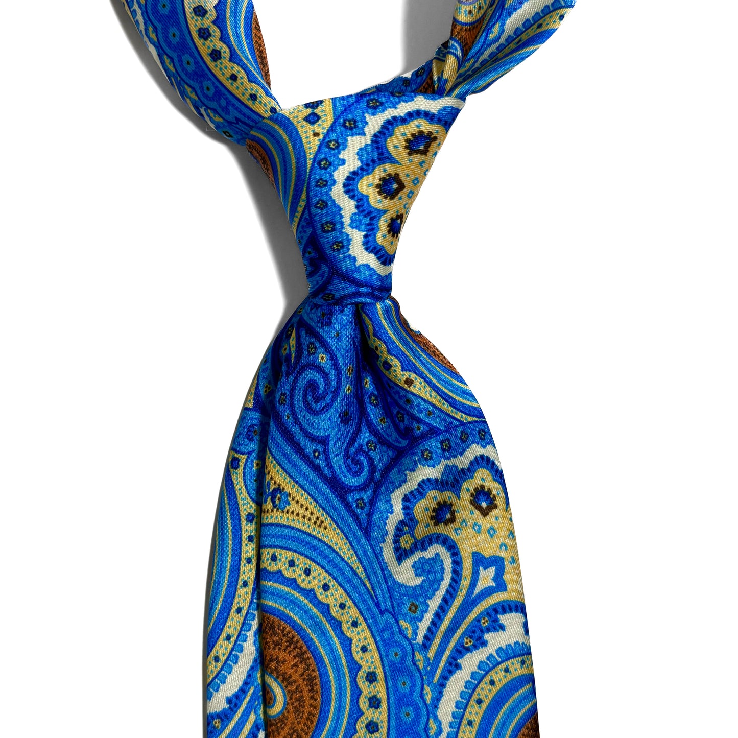 Beach Blue Paisley Printed Tie