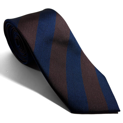 Navy Blue & Brown Striped Tie