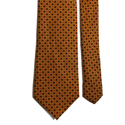 Orange Small Geometric Printed Tie