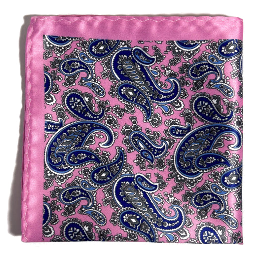 Pink Paisley Pocket Square