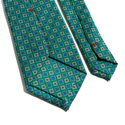 Green Geometric Printed Tie