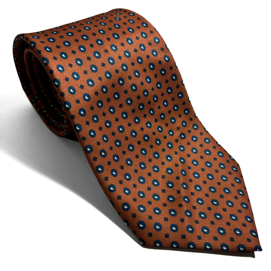 Burnt Orange Geometric Printed Tie