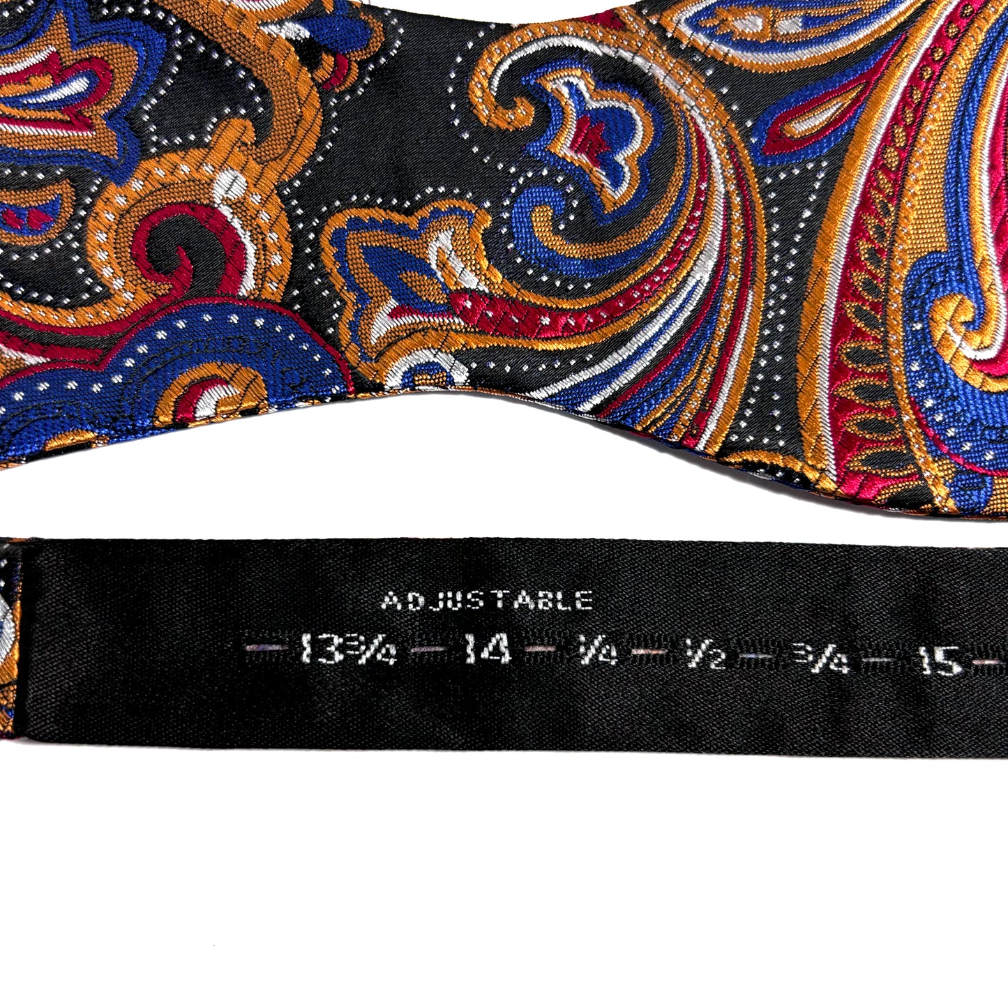 Self-Tie Black & Gold Paisley Silk Bow Tie