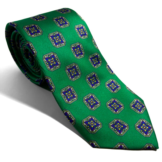 Green Medallion Printed Tie