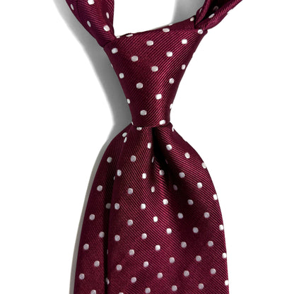 Burgundy Polka Dot Jacquard Tie