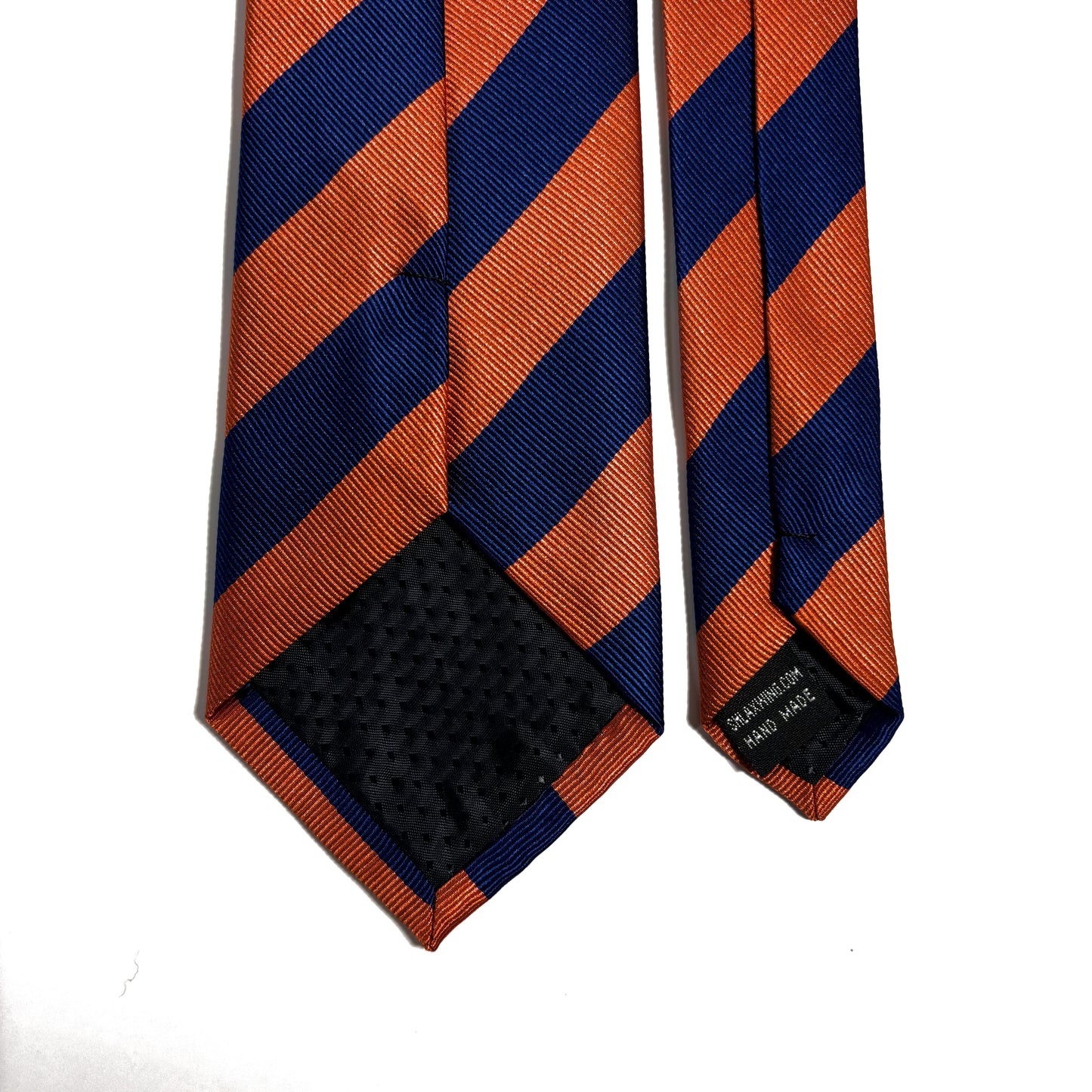 Navy Blue & Orange Striped Repp Tie