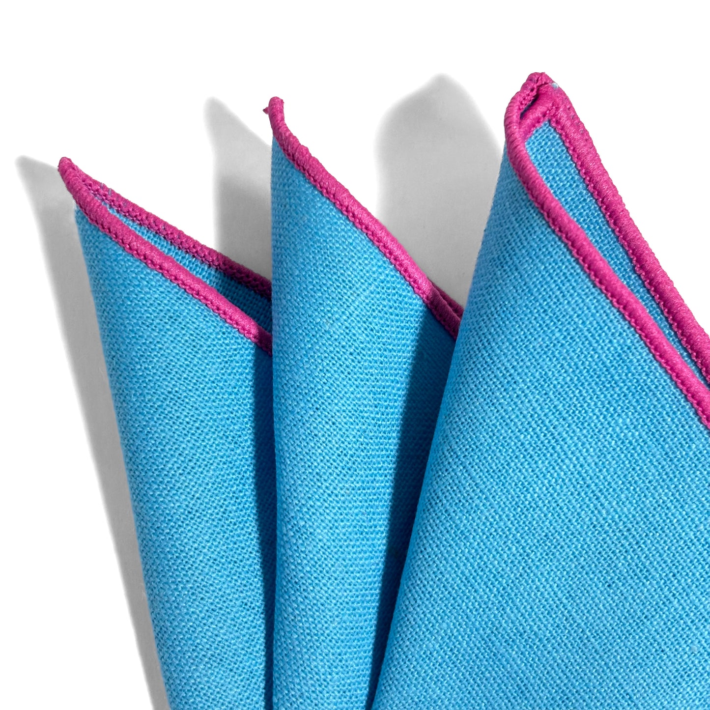 Light Blue & Pink Linen/Cotton Pocket Square