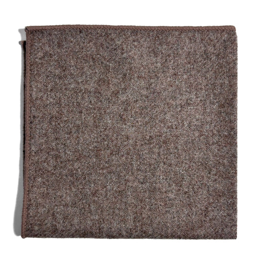 Beige Solid Wool Pocket Square