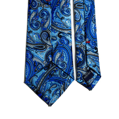 Crashing Waves Blue Paisley Printed Tie