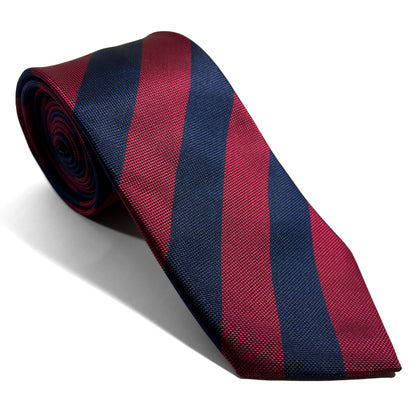 Navy Blue & Burgundy Striped Tie