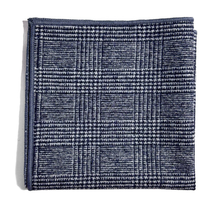 Gray Glen Check Wool Pocket Square