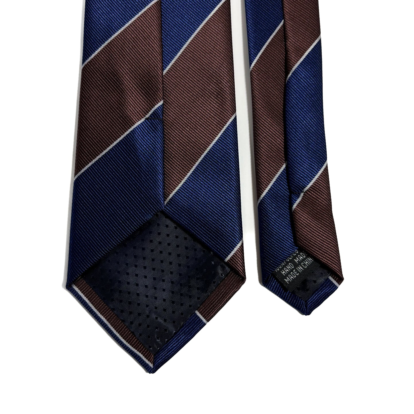 Brown & Blue Striped Repp Tie