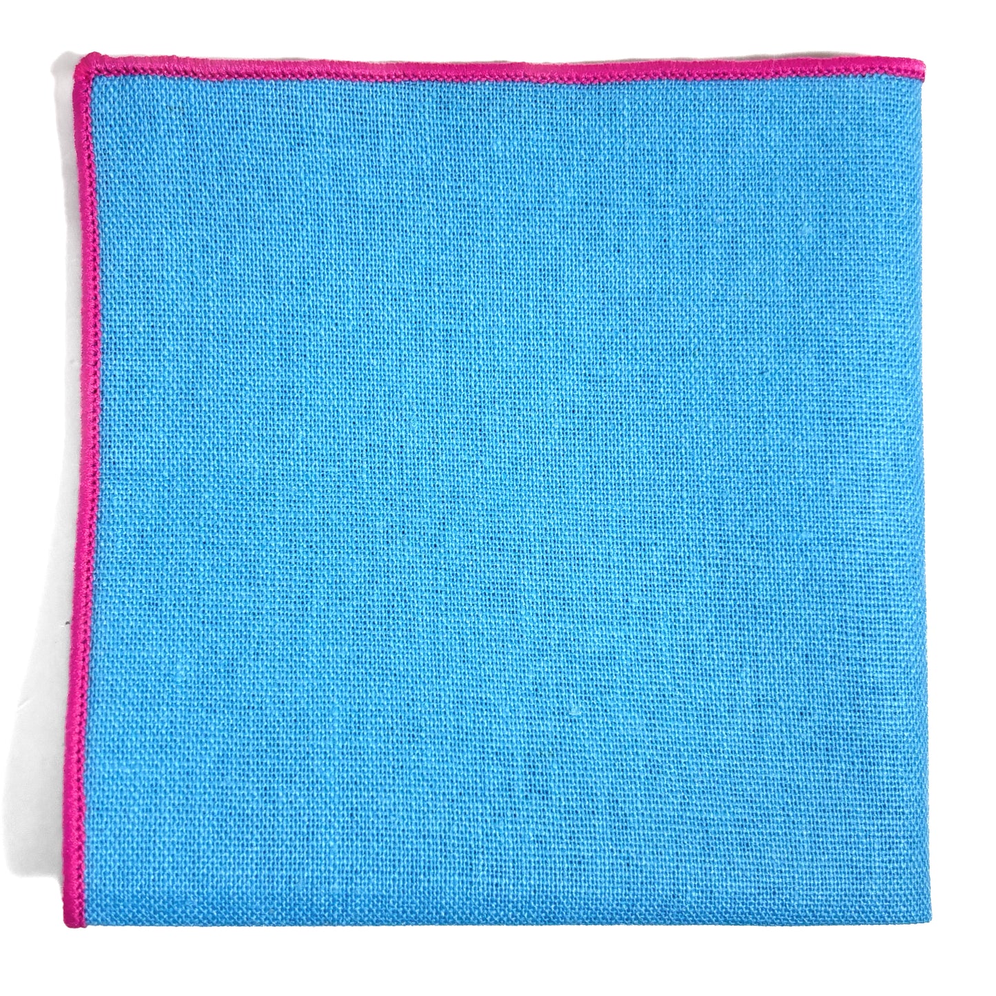 Light Blue & Pink Linen/Cotton Pocket Square