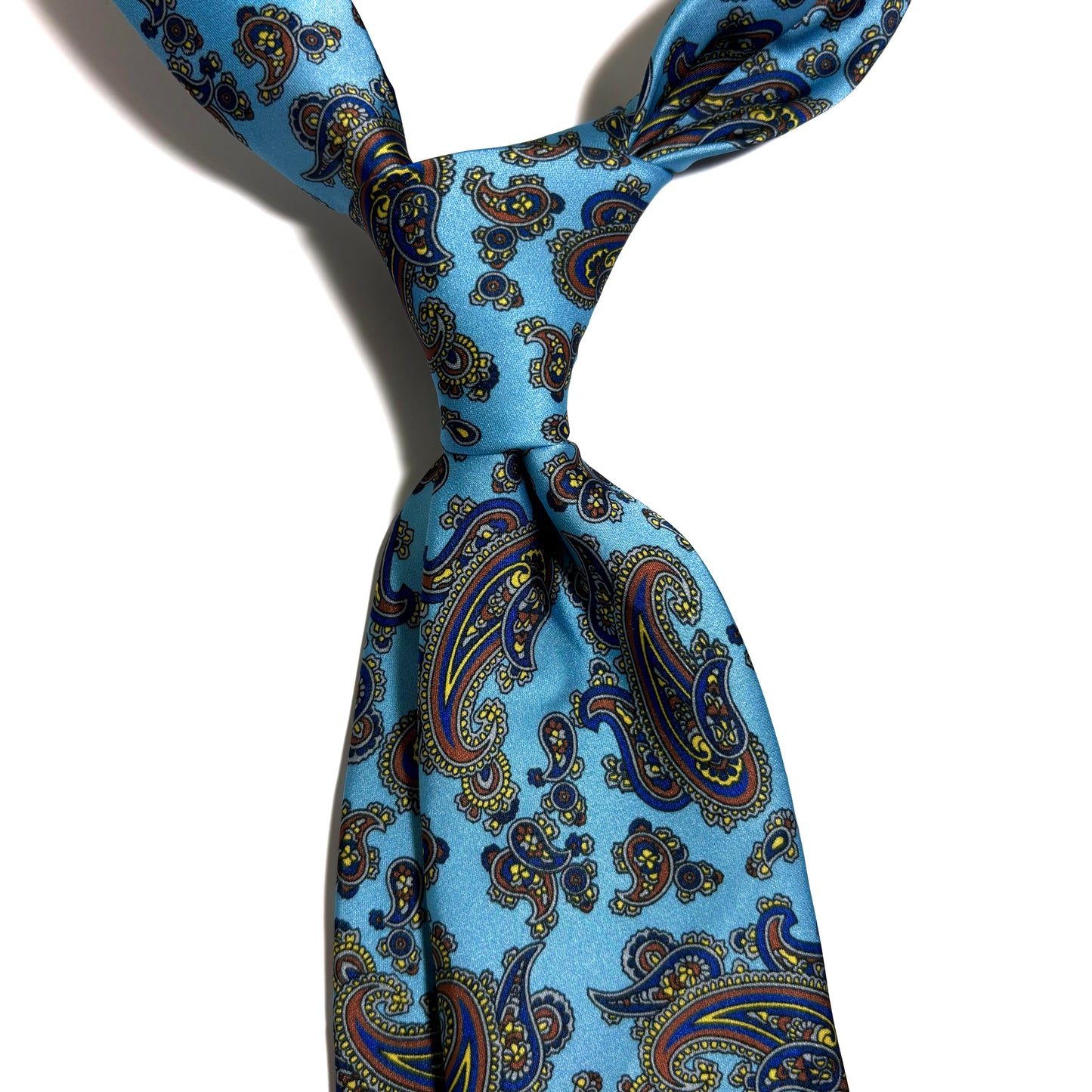 Light Blue Paisley Printed Tie