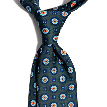 Petrol Green Geometric Printed Tie