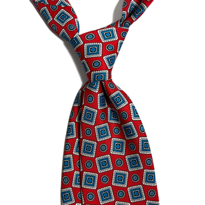 Red Falling Blocks Silk Tie