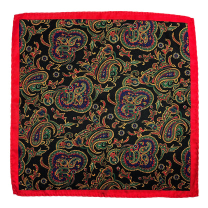 Black & Red Paisley Pocket Square