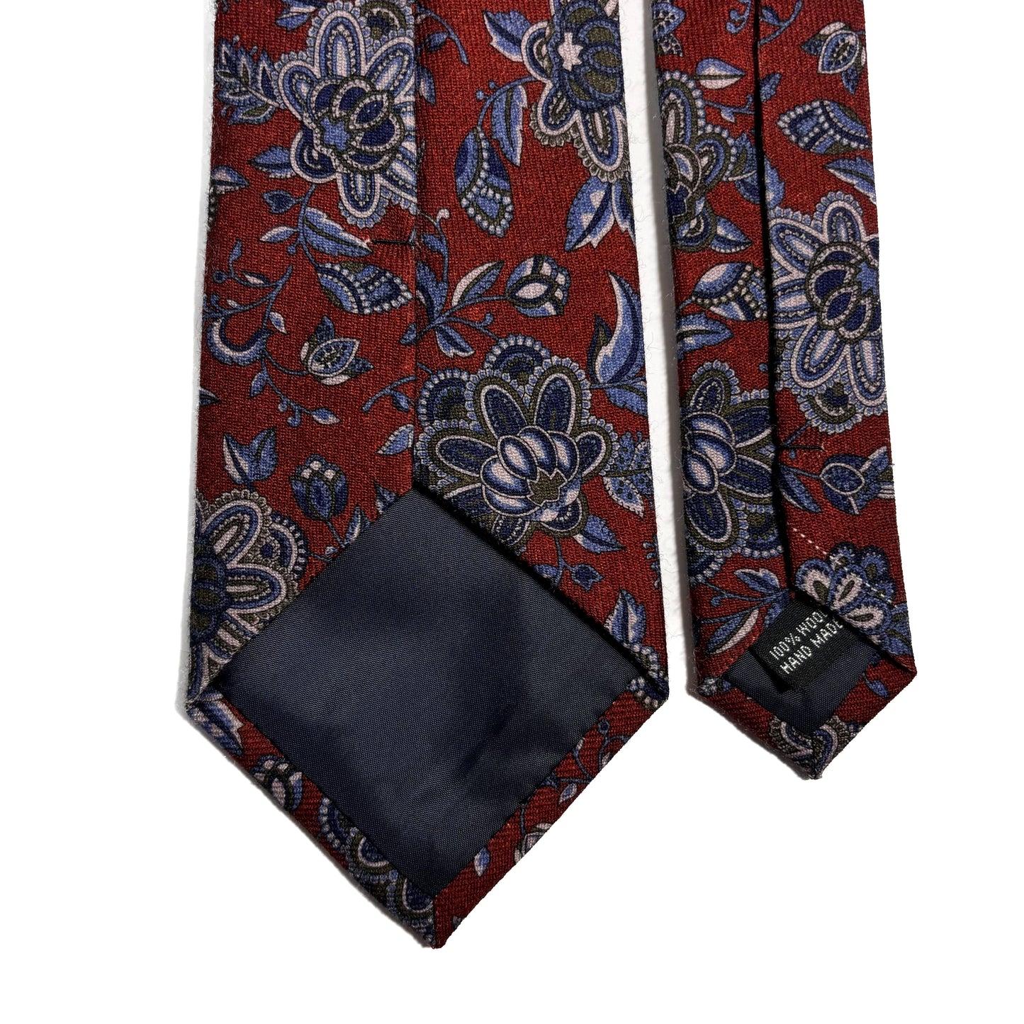 Rust Brown Floral Wool Tie