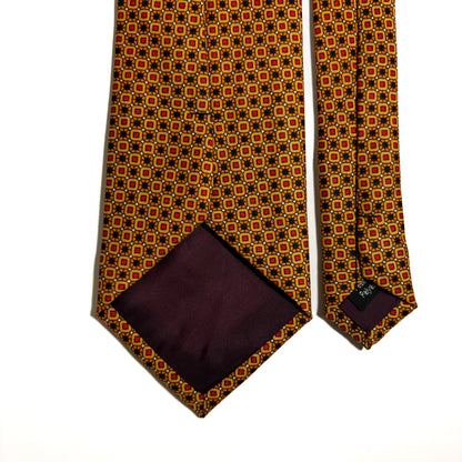 Orange Small Geometric Printed Tie