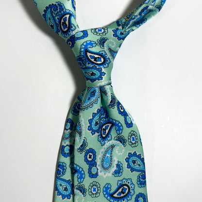 Mint Green Paisley Printed Tie