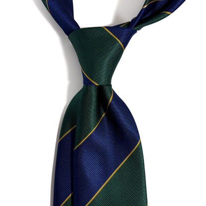 Green & Blue Striped Repp Tie