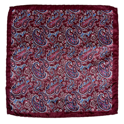 Burgundy Paisley Pocket Square