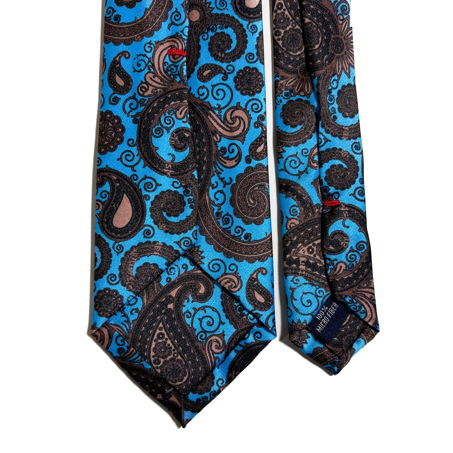 Cyan Blue & Copper Paisley Printed Tie