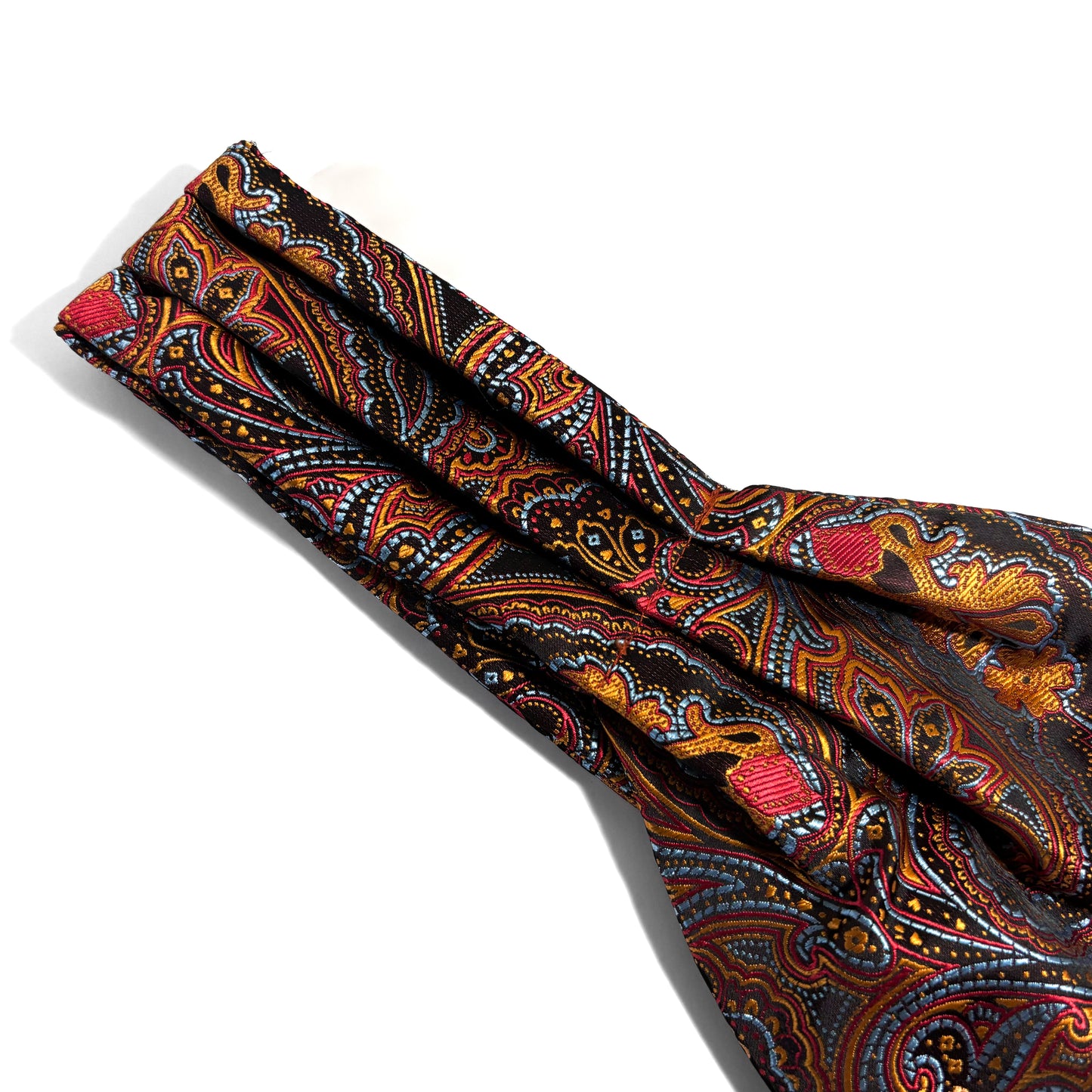 Gold & Burgundy Paisley Jacquard Cravat/Ascot